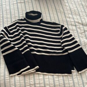 Toteme Monochrome Striped Turtleneck Sweater